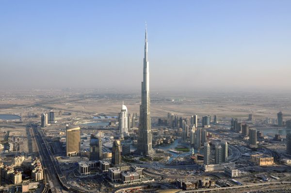 An aerial view of Burj Dubai is seen in Dubai