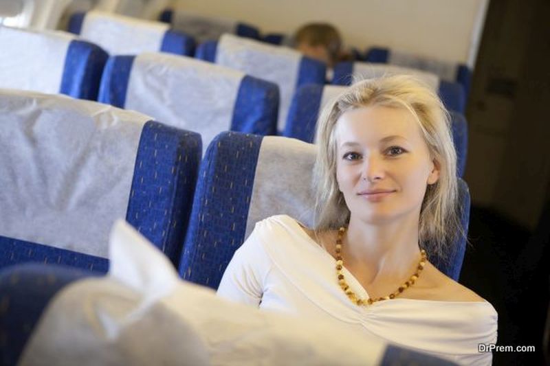 girl in the airplane