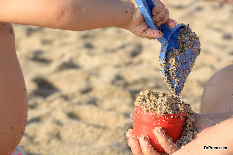 Sand stealing tourist