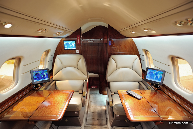 there are no assigned seats when flying on a private jet